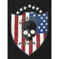 thumbnail image 4 of Ma Croix Mens Graphic Print USA Skull Armor Rhinestone Embedded T Shirt, 4 of 6