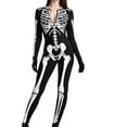 thumbnail image 2 of HOWPAY Adult Halloween Costumes Bone Skeleton Bodysuit Cosplay Outfit Full Frame One Piece Jumpsuit For Men Women Halloween Masquerade Party Wear Halloween Costumes L, 2 of 4