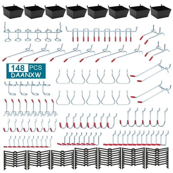 Dannxw 148-Piece Steel Pegboard Tool Organizer Assortment Set(Black Boxs)