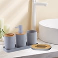 thumbnail image 4 of 5 Unids Accesorios de Baño Modernos Set Soporte para Cepillo de Jabonera Enjuague Bucal Taza Loción Botella Baño Conjunto Esencial para SM SunniMix Cosas de baño, 4 of 8