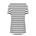 thumbnail image 4 of yillto Women's Plus Size Blouse Summer Short Sleeve V Neck Striped Tunic Top Causal Loose Shirts, 4 of 5