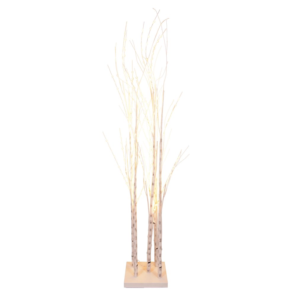 6' PreLit LED Standing White Birch Branches Decoration Warm White