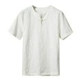 thumbnail image 1 of BOBOGOJP Chemises pour Hommes Coupe Ajustée T-Shirt à Manches Courtes Col Rond (Blanc,G), 1 of 4