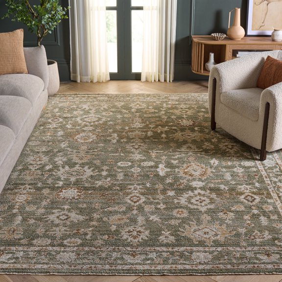 SAFAVIEH Hazel Amaia Oriental Area Rug, Green/Ivory, 8' x 10'