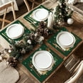 thumbnail image 7 of mubwai Christmas Placemats 12x18 Inch Set of 4, Xmas Trees Snowflakes Winter Seasonal Holiday Farmhouse Kitchen Dining Table Decoration for Indoor Outdoor Dinner Party Décor (Green) GP127-18, 7 of 7