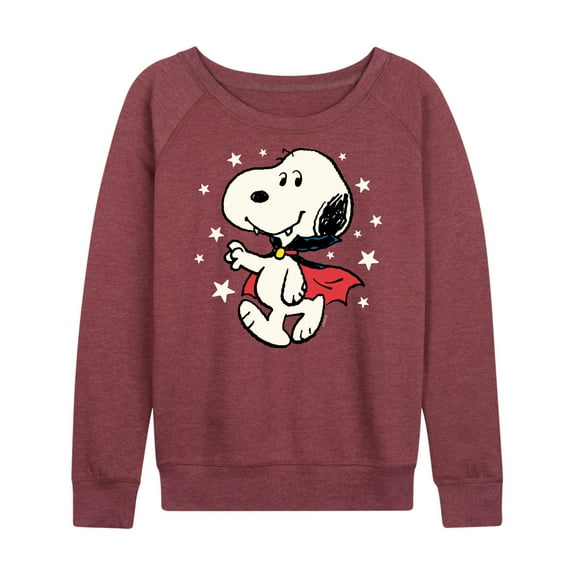 Peanuts - Snoopy Vampire Stars Glow In The Dark - Women's Lightweight French Terry Long Sleeve Shirt