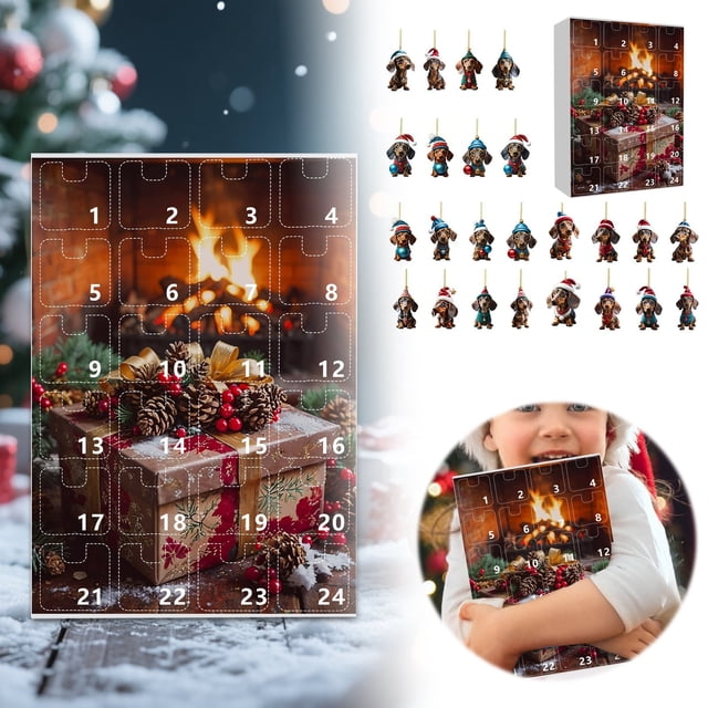 Christmas Countdown Calendar Advent Hanging Surprise Festive Activity Set for Family Kids Holiday Party Celebration