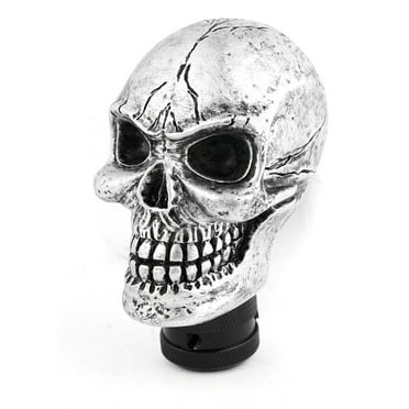 Unique Bargains Evil Skull Manual Gear Shift Knob Universal Silver Tone Stick Lever Shifter