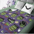 thumbnail image 5 of Halloween Horror Classic Movie Flannel Blanket, It''s Alive Frank-en.Stein Little Monster Throw Blanket Gifts for Kids Men Women, Scary Eyeball Heart Soft Blanket for Bedding Sofa 50 x 60 Inch, 5 of 6