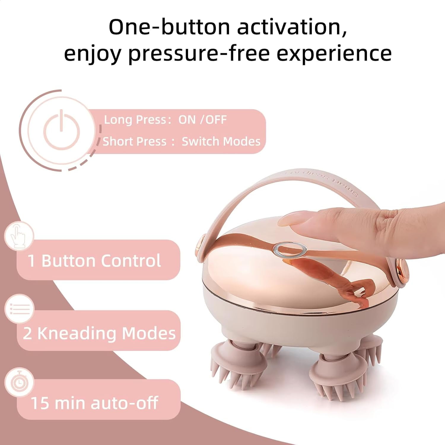 Handheld Electric Scalp Massager, Waterproof Head Scalp Scratcher, Dog Massage Tool, Electric Pet Cat Massager, Head Spa Portable