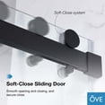 thumbnail image 3 of OVE Decors Bel Soft-Close Matte Black 60" Frameless Sliding Soft Close Shower Door, 3 of 17
