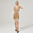 thumbnail image 6 of IBTOM CASTLE Women’s 1920s Vintage Flapper Dress Gatsby Sequins Fringe Tassels Dresses Wedding Party Cocktail Evening Gown S Gold, 6 of 8