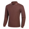 thumbnail image 7 of Men's Solid Color Crewneck Sweater, Soft Cotton Blend Long Sleeve Knit Pullover, Lightweight Casual Winter Thermal Top for Business, Office, Daily Wear, 7 of 7