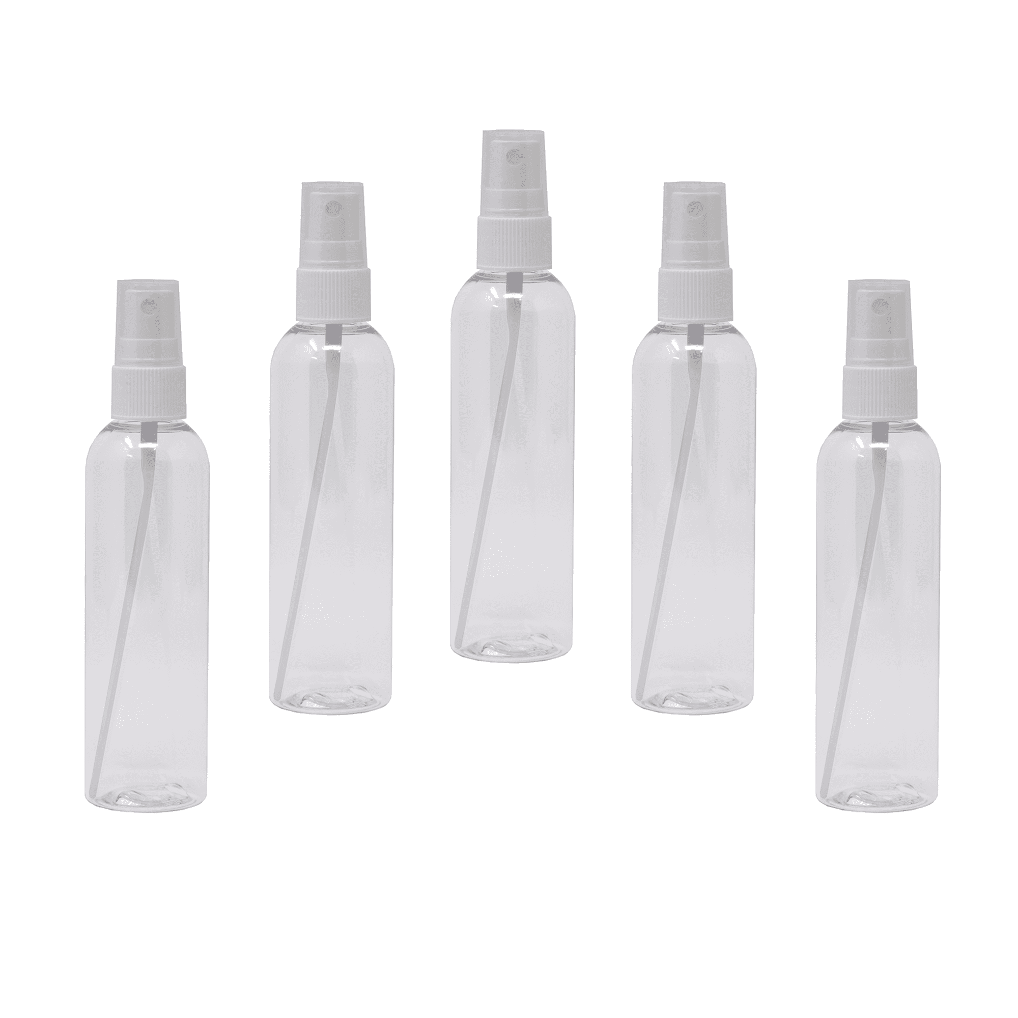 5 Piece Clear Plastic Spray Bottles Empty 4 oz with Fine Mist Sprayers