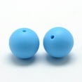 thumbnail image 2 of Food Grade Eco-Friendly Silicone Beads Round Deep Sky Blue 12mm Hole: 2mm, 2 of 2