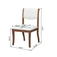 thumbnail image 6 of Walnut Finish Upholstered Dining Chairs Set of 2 - Traditional Fabric Side Chairs, 6 of 6