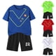thumbnail image 4 of Odeerbi 3-14 Años Niños Trajes de Verano de Atletismo de Secado Rápido Deportes Correr Tops Pantalones Cortos Conjunto de Manga Corta Cuello Redondo Pantalones Cortos Traje, 4 of 4