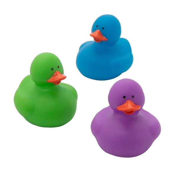 Fun Express 2" Cool Color Vinyl Rubber Duck Assortment – 36 Piece