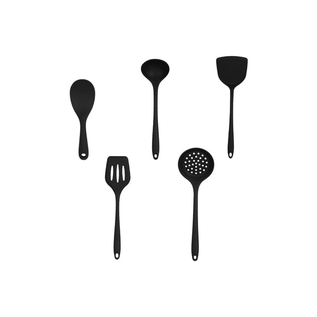 Vwrxbz Silicone Kitchen Utensils Set 5 Piece Non Stick Heat Resistant Cooking Spatula Spoon Ladle