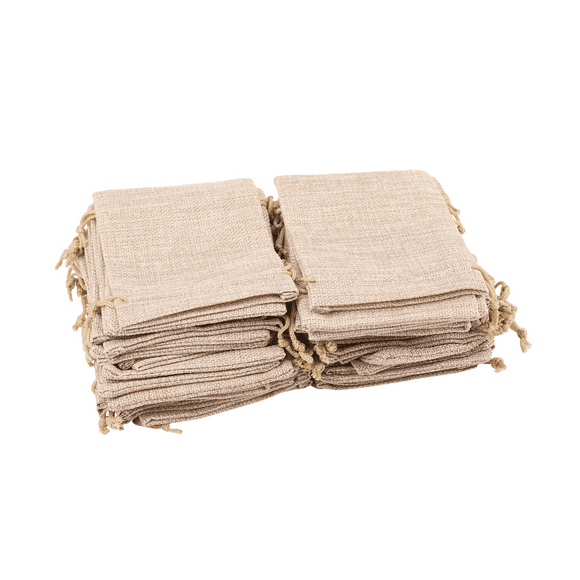 120 Pcs Burlap Bags with Drawstring, Burlap Drawstring Gift Bag Jewelry Pouches for Wedding and Party Favors, DIY Craft