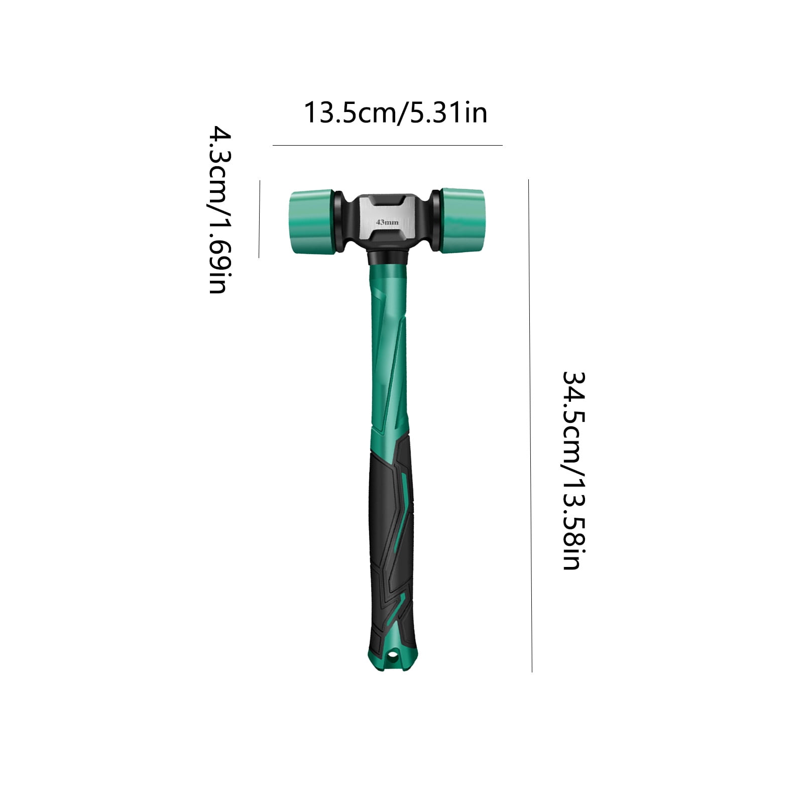 Rubber Hammer, Non Slip Hammer Mallet for Dorm Bed, Heavy Duty Rubber Hammer Heads, Ergonomic Grip Handle, Portable Double sided Soft Mallets