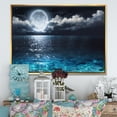 thumbnail image 2 of Designart ' Romantic Full Moon Over Sea ' Seascape Framed Canvas Art Print, 2 of 3