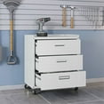 thumbnail image 4 of Manhattan Comfort Fortress Metal Mobile Garage Chest with Drawers in White, 4 of 10