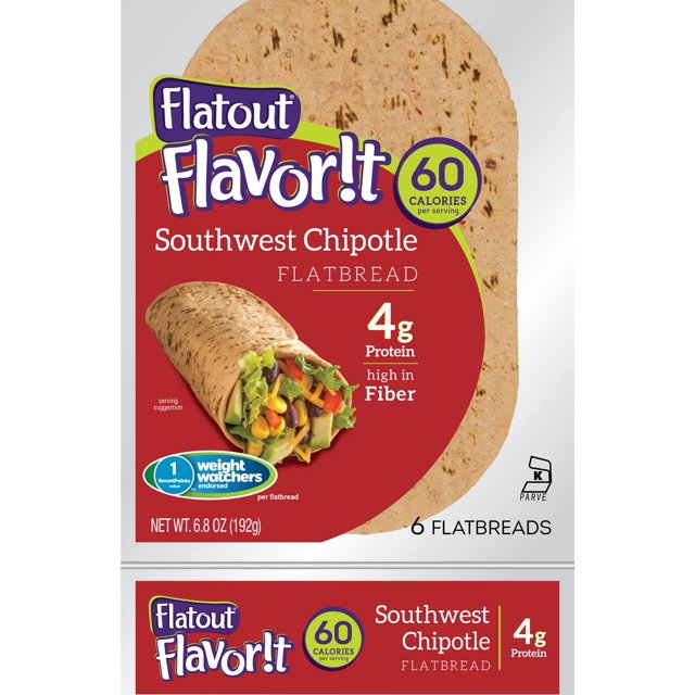 FLATOUT Flatbread Flavorit SOUTHWEST CHIPOTLE (4 Packs of 6