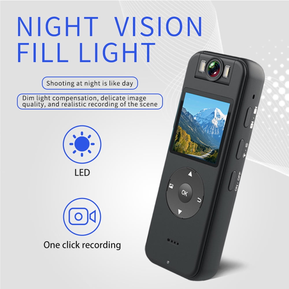 4K WiFi Body Camera with Audio and Video Recording Wearable Body Cam Mini Clip-on Camera Camcorder with 180° Rotatable Lens LED Fill Lights Speaker Magnetic Back Clip Bicycle Stand for Law
