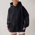 thumbnail image 2 of VISALY Hoodies Pullover Tunic Sweatshirt Hoodies Oversized Sweatshirts Pullover Sweaters Long Sleeve with Pockets Winter Fall Sweatshirt Long Sleeved Sweater Fall Sweatshirts Black L, 2 of 7