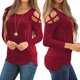 thumbnail image 3 of Blusa de otoño con mangas largas y hombros descubiertos para mujer S, 3 of 9