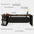 thumbnail image 4 of Finmind 80" L-Shaped Desk, Large Executive Office Desk with 55'' Drawers Cabinet, 4 of 7