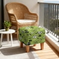 thumbnail image 4 of SCRAWLGOD St. Patrick's Day Shamrock Print Black Green Stretch Square Ottoman Cover Nonslip Elastic Band Bottom Footrest Stool Cover Protector for Square Ottoman 13x13x15 Inch, 4 of 7