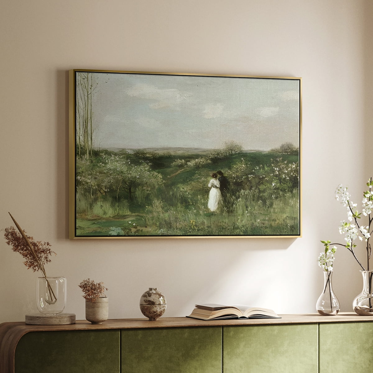 Vintage Landscape-CCXLVI By Wexford Home Framed in Gold Wood Gallery Wrapped Canvas 17 in. x 25 in.