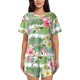 thumbnail image 1 of Fotbe Tropical Flamingo Conjunto de Pijama Estampado para Mujer, 2 Piezas, Ropa de Dormir con Camiseta de Manga Corta y Shorts Suaves-Medium, 1 of 6