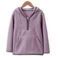 thumbnail image 2 of Posijego Girls Boys 3-14T Fleece Sweatshirt Kids Half Zip Hoodies Warm Long Sleeve Pullover Tops with Pockets, 2 of 3