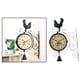 thumbnail image 3 of Reloj de jardín retro libre Reloj de pared de estación retro resistente a de dos cara, 3 of 9