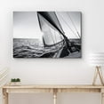 thumbnail image 2 of PixonSign Canvas Print Wall Art Sailboat on The Sunlit Horizon Transportation Ocean Photography Realism Beach Scenic Relax/Calm Cool Black and White for Living Room, Bedroom, Office - 32"x48", 2 of 5