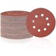 thumbnail image 1 of Paquete de 50 discos de lijado de 8 orificios, grano 80, papel de lija resistente al desgaste para lijadora orbital aleatoria para madera, metal, mármol, plástico, 1 of 5