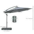 thumbnail image 3 of Outsunny 9.6ft Garden Parasol Sun Shade Banana Umbrella Cantilever Grey, 3 of 10