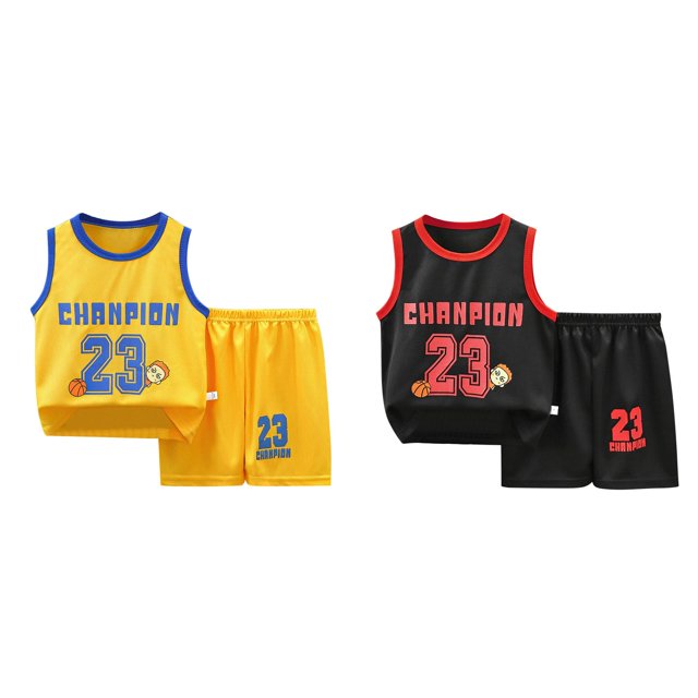 (2-Pack) Rinsvye Youth Basketball Shorts Set Sport Team Top Mesh Athletic Gym Wear Reversible Tank Performance Shirt Training Kits Sports Dress