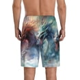 thumbnail image 2 of Balery Ink Style Wave Dragon Men's Cotton Knit Pajama Shorts Waistband & Pockets,Short Pajama Pants-Small, 2 of 8