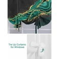 thumbnail image 3 of Green Marble Tie Up Curtains for Windows 45 Inch Length Balloon Curtains Kitchen Adjustable Balloon Window Shade Gold Abstract Vintage Modern Ombre Art Tie Up Valance Bathroom Curtain Window 34"x45", 3 of 6