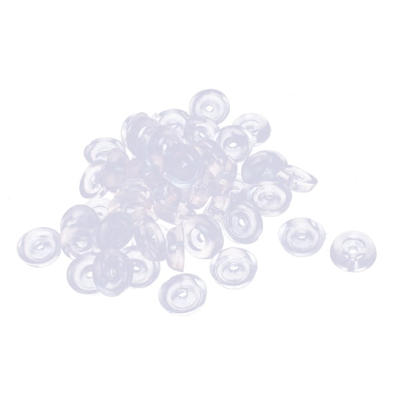 Unique Bargains 50Pcs Antislip Rubber Round 17mm x 6mm Chair Foot Cover Table Furniture Leg Protector Clear