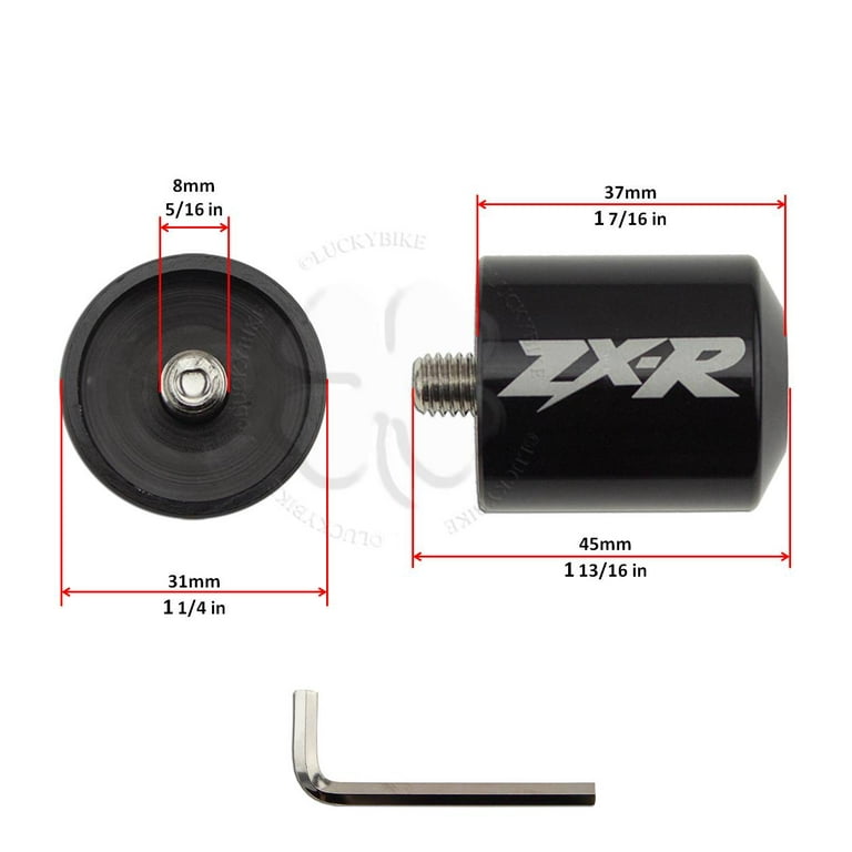 Set Kawasaki ZX-R Logo Bar Ends Caps ZZR ZRX ZX7R ZX9R ZX12R 600