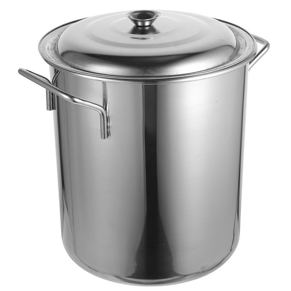 Raindrops Large Stainless Steel Soup Pot with Lid and Handles for Easy Cooking and Kitchen Use Cookware