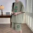 thumbnail image 2 of Camisetas blancas, pantalones cortos, trajes para hombre, alfabeto, deportes, novedades, tendencias a juego, disfraces, conjuntos para hombre, ropa de verano XL, pantalones, novedad, 2 of 5