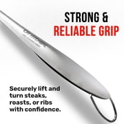 Grillbot Stainless Steel Grill Fork with Long Handle, 2-Prong Carving Fork