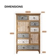 thumbnail image 2 of 27.7" Vintage Tall Storage Cabinet, Rustic Multicolor Carved Wood Cabinet with 7 Drawers & 2 Doors, Farmhouse Accent Furniture for Living Room, Dining Room, Hallway, 2 of 7