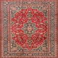 thumbnail image 1 of Ahgly Company Indoor Square Traditional Camel Brown Persian Area Rugs, 8' Square, 1 of 6